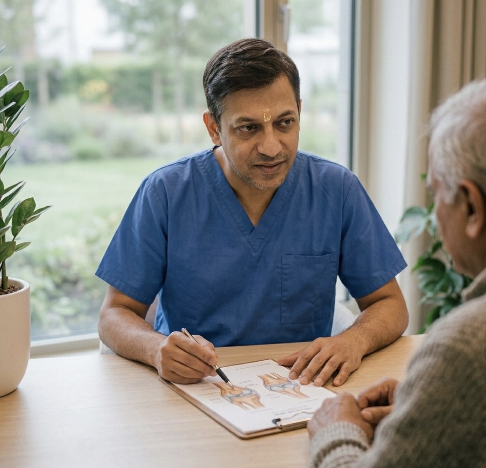 Dr. Anshul Bhatnagar in consultation with a patient