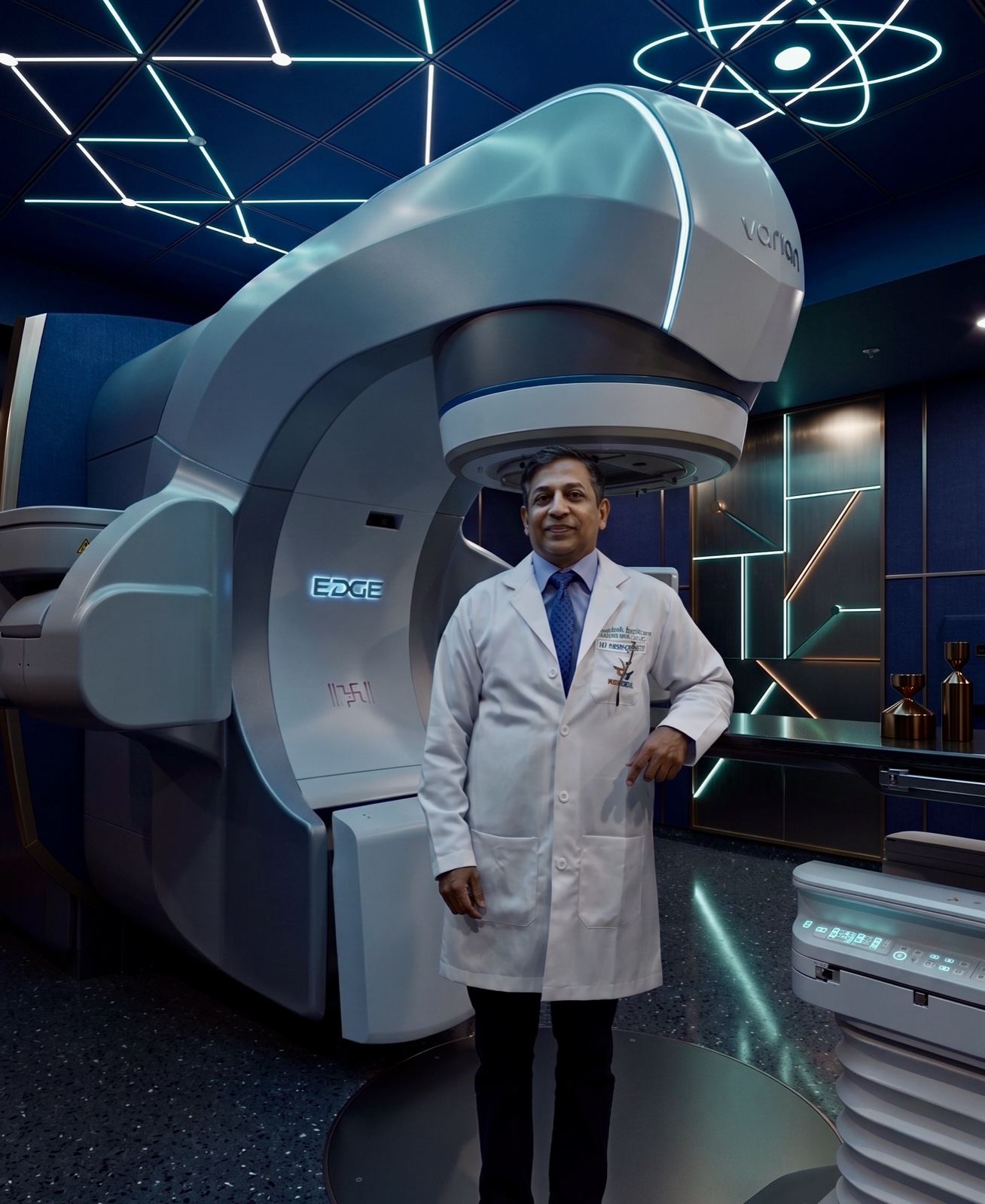 Dr. Bhatnagar at the linear accelerator